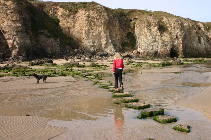 Walking on beach for axial SpA