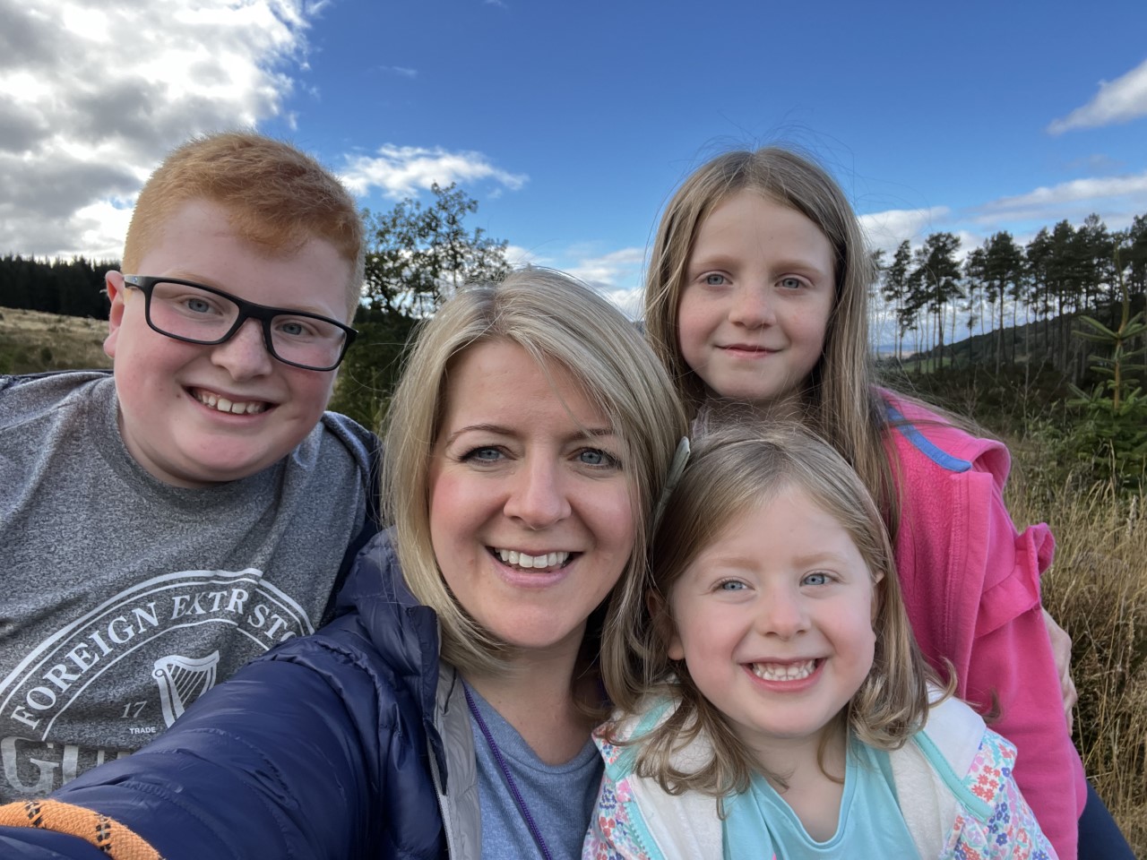 Rowan with her three children